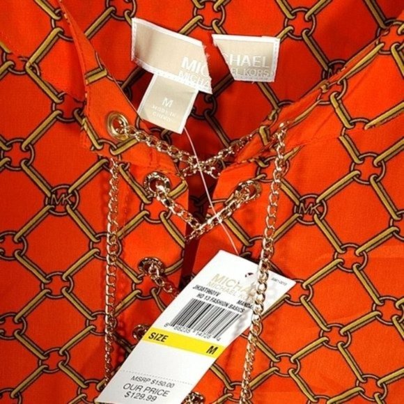 NWT! Michael Kors Mandarin Printed Dress - Picture 5 of 6